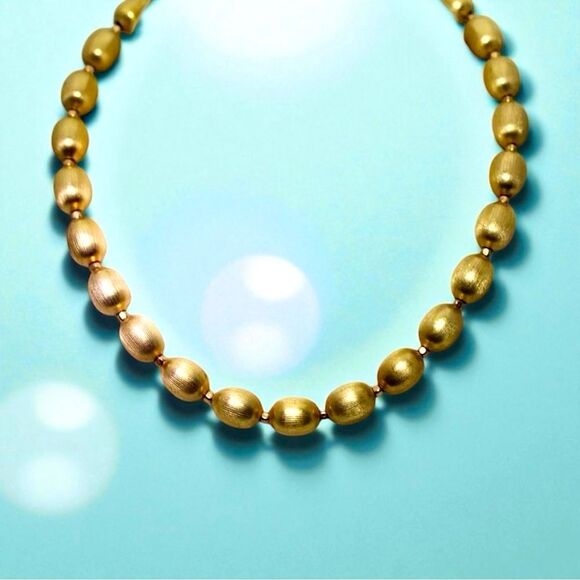 Vintage Alfred Philippe Crown Trifari Gold Beaded Necklace EUC - Picture 1 of 7